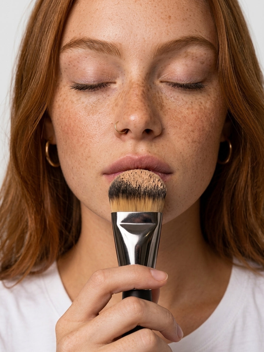 A close-up of a woman with closed eyes holding a makeup brush to her lips, showing a flat-bristle brush with a black and silver handle and beige-and-black bristles.

skincare brush for serums
skincare brush for creams
skincare brush for masks
facial skincare brush for serums and creams
facial brush for applying serums
facial brush for applying face masks
skincare applicator brush for face
premium synthetic skincare brush
synthetic skincare brush for face
vegan synthetic skincare brush
cruelty free synthetic